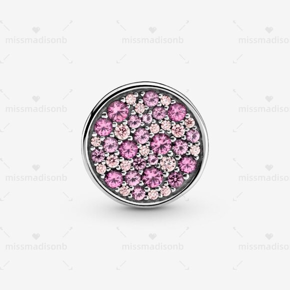 Pandora Pink Pavé Clip Charm - Picture 1 of 4